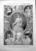 Old Print Princess Ena Battenberg Babyhood Queen Spain King Alfonso 1906 20th