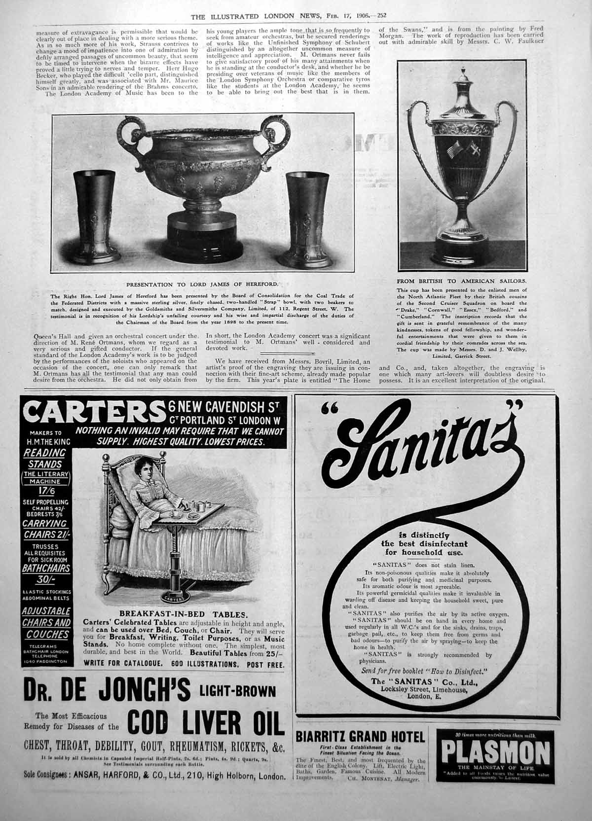 Old Presentation Lord Jas Hereford Cup North Atlantic Fleet America1906 20th