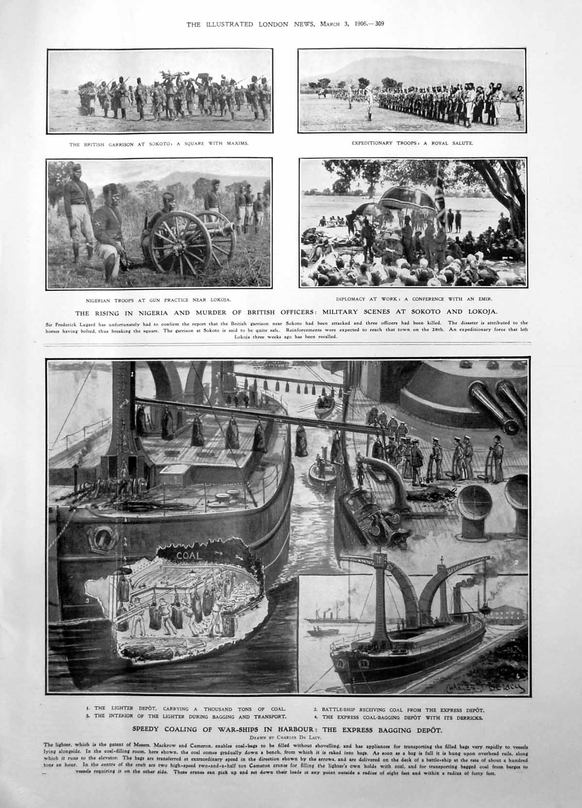 Old Rising Nigeria Murder British Officers Coaling War Ships Harbour1906 20th