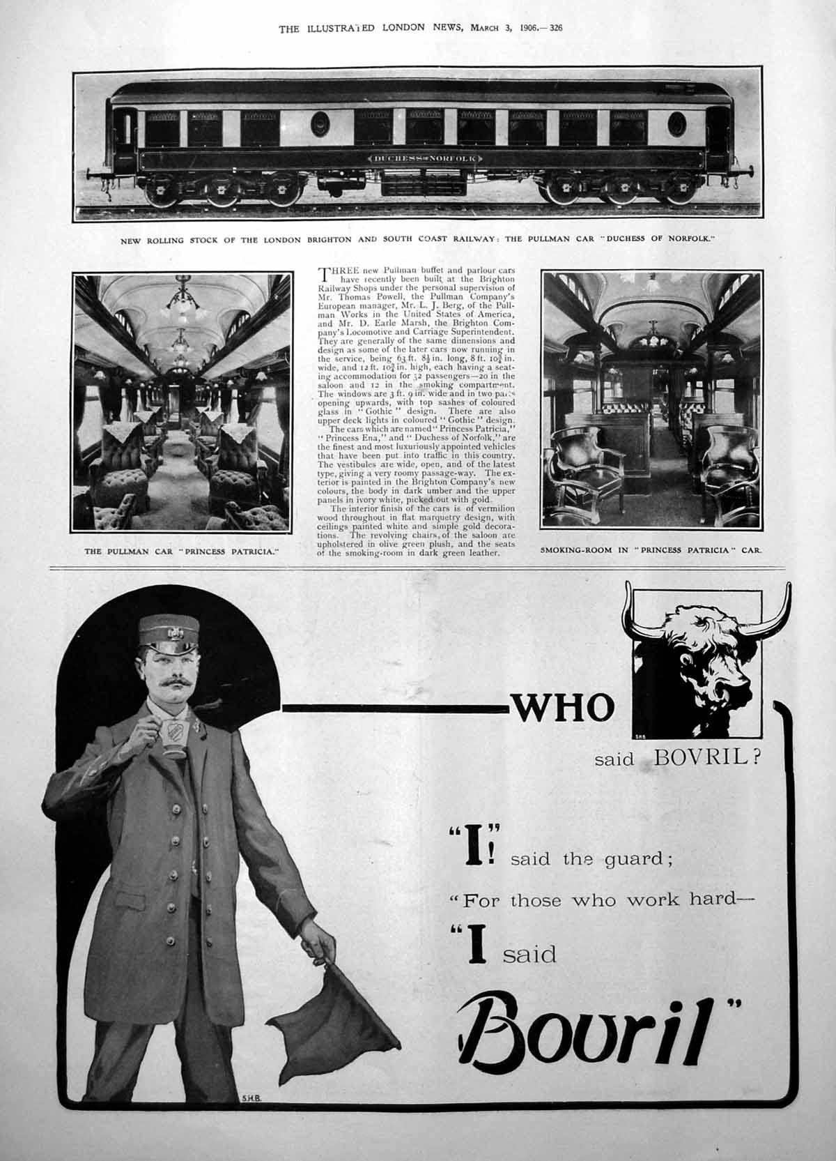 Old Pullman Car Duchess Norfolk Princess Patricia Brighton Railway 1906 20th