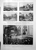 Antique Old Print South Sea Islnds Wrecked Tornado Gloucester Cathedral 1906
