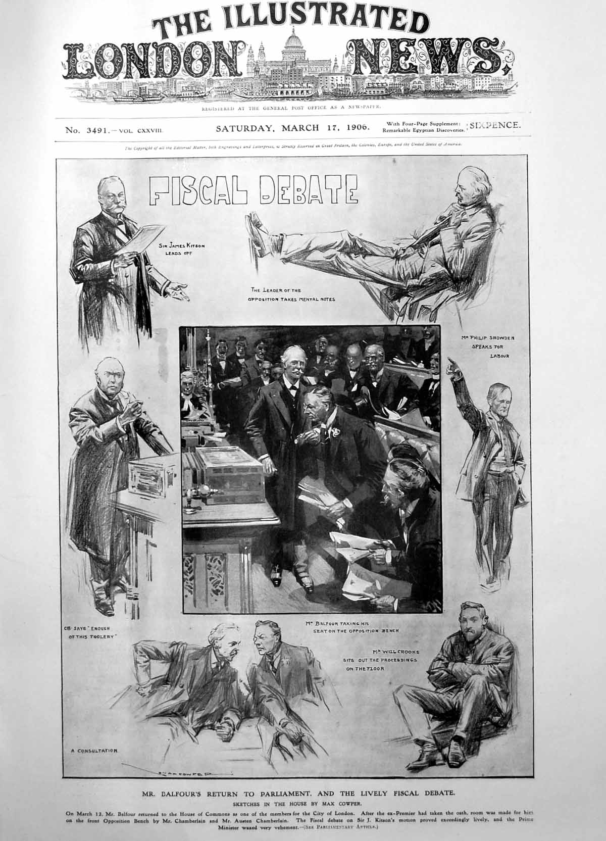 Old Mr Balfours Return Parliament Lively Fiscal Debate Sir J Kitson 1906 20th
