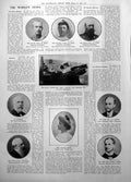 Antique Print King Alfonso Princess Ena Mrs Nannie Shaw Canon Tristram 1906