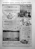 Old Print Self-Directing Torpedos King Biarritz Visit Princess Ena Basques 1906
