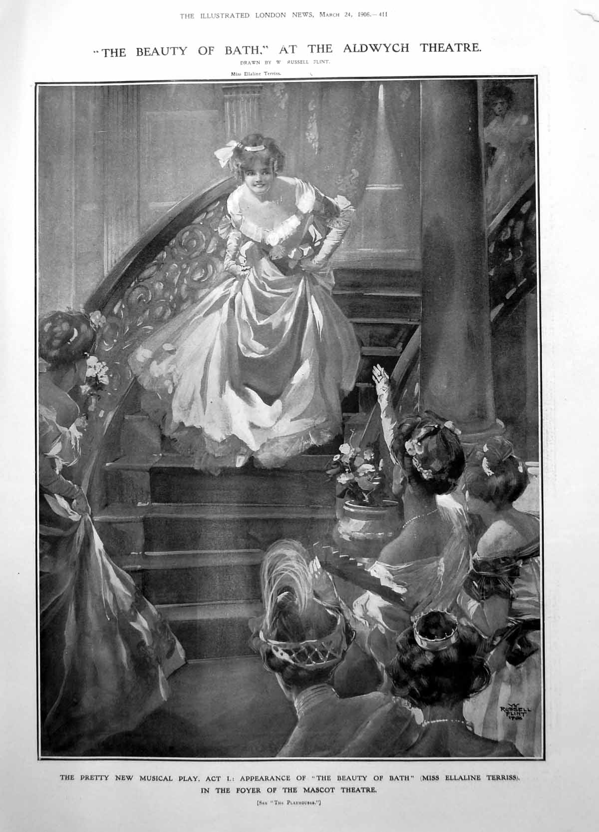 Old Beauty Bath E Terriss Aldwych Snowstorm Dingwall Riots France1906 20th