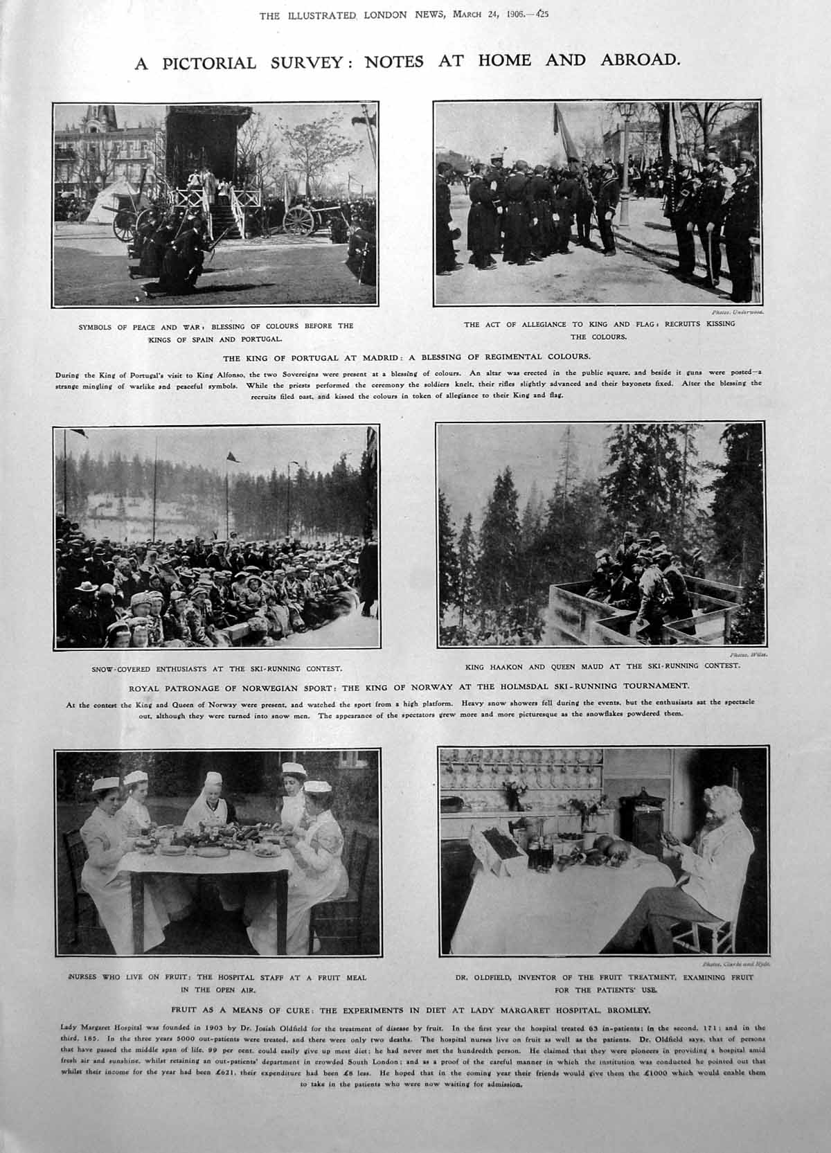 Old King Portugal King Norway Ski Running Behring Straits Tunnel 1906 20th