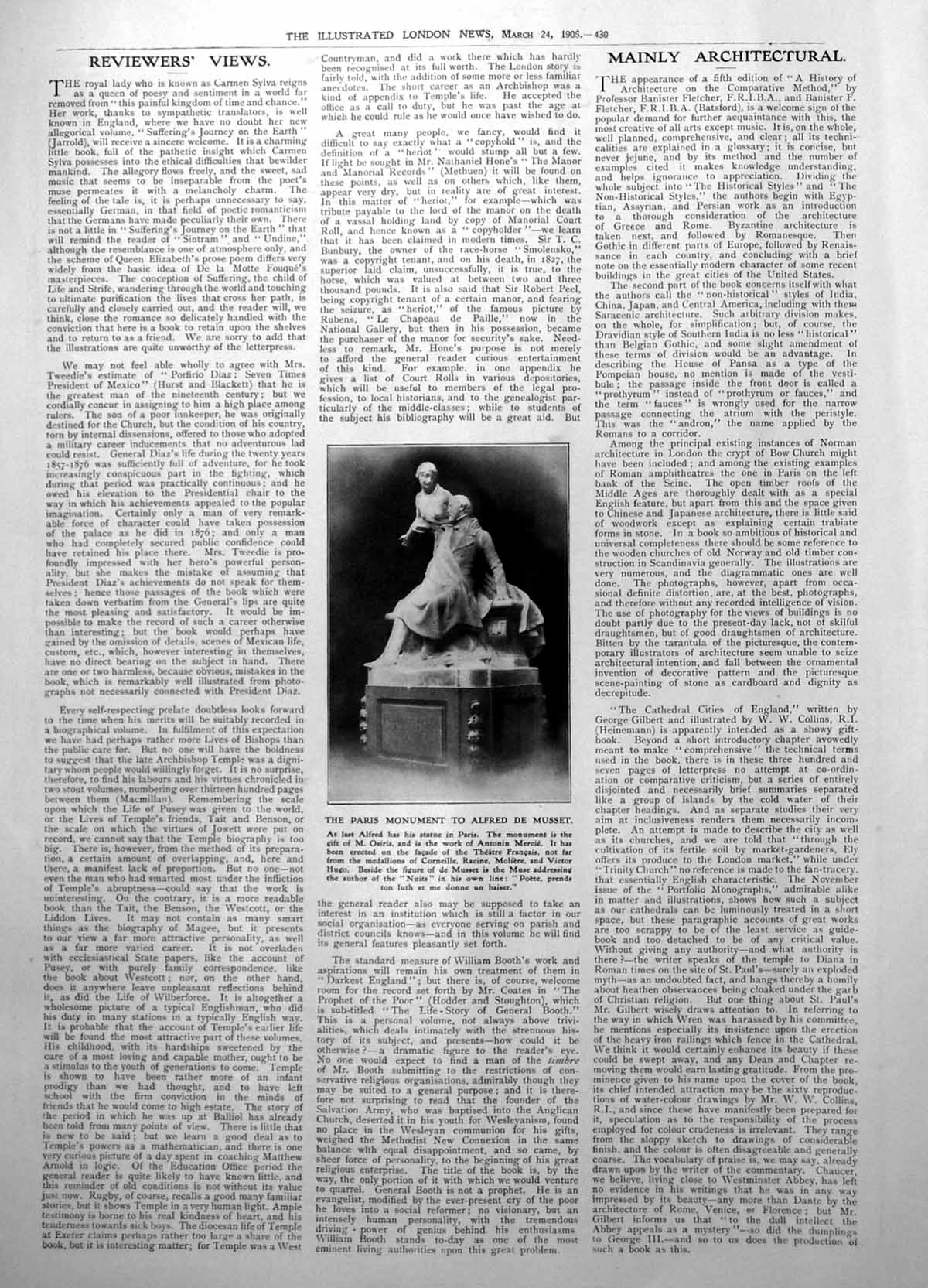 Old Paris Monument Alfred De Musset Gift M Osiris Antonin Mercie 1906 20th