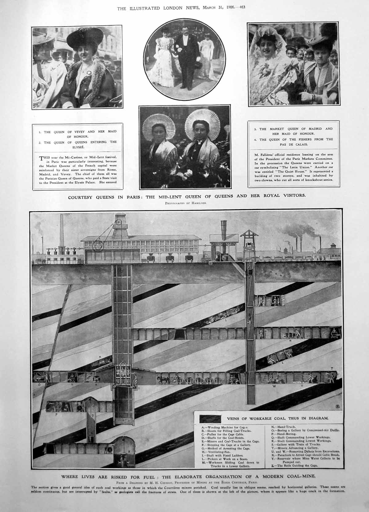 Old Mid Lent Queens Paris Modern Coal Mine Sculptures Whitehall 1906 20th