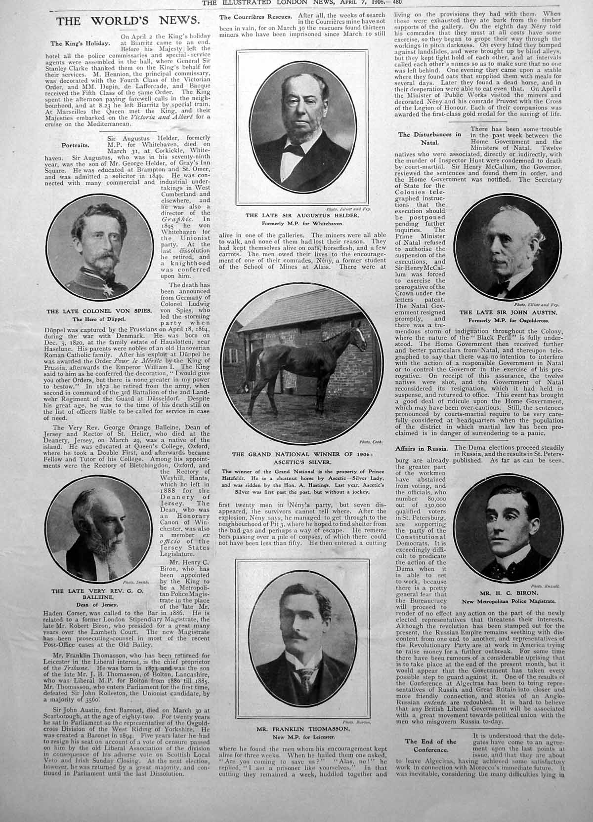 Old Print Sir Augustus Helder Grand National Winner Ascetics Silver 1906 20th
