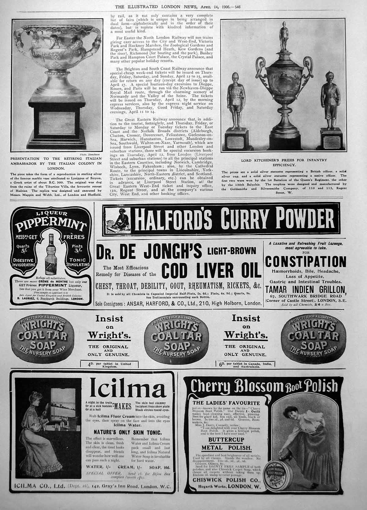 Old Print Lord Kitcheners Prizes Infantry Efficiency Cup Italian Ambassador1906