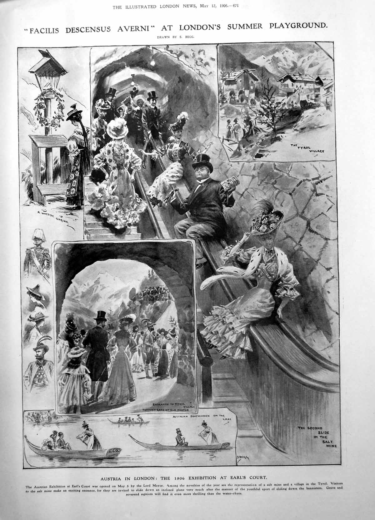 Antique Print Austrian Exhibition Earls Court Princess Alexander Teck 1906 20th