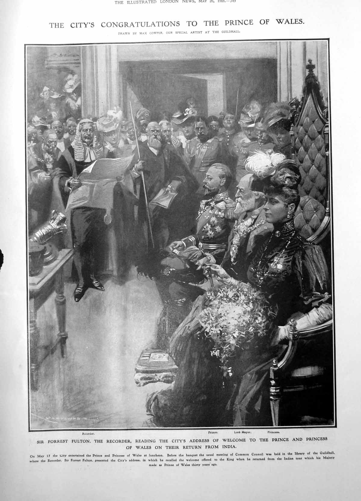 Old Welcome Prince Wales Return India Make Believe Lady Hammock 1906 20th