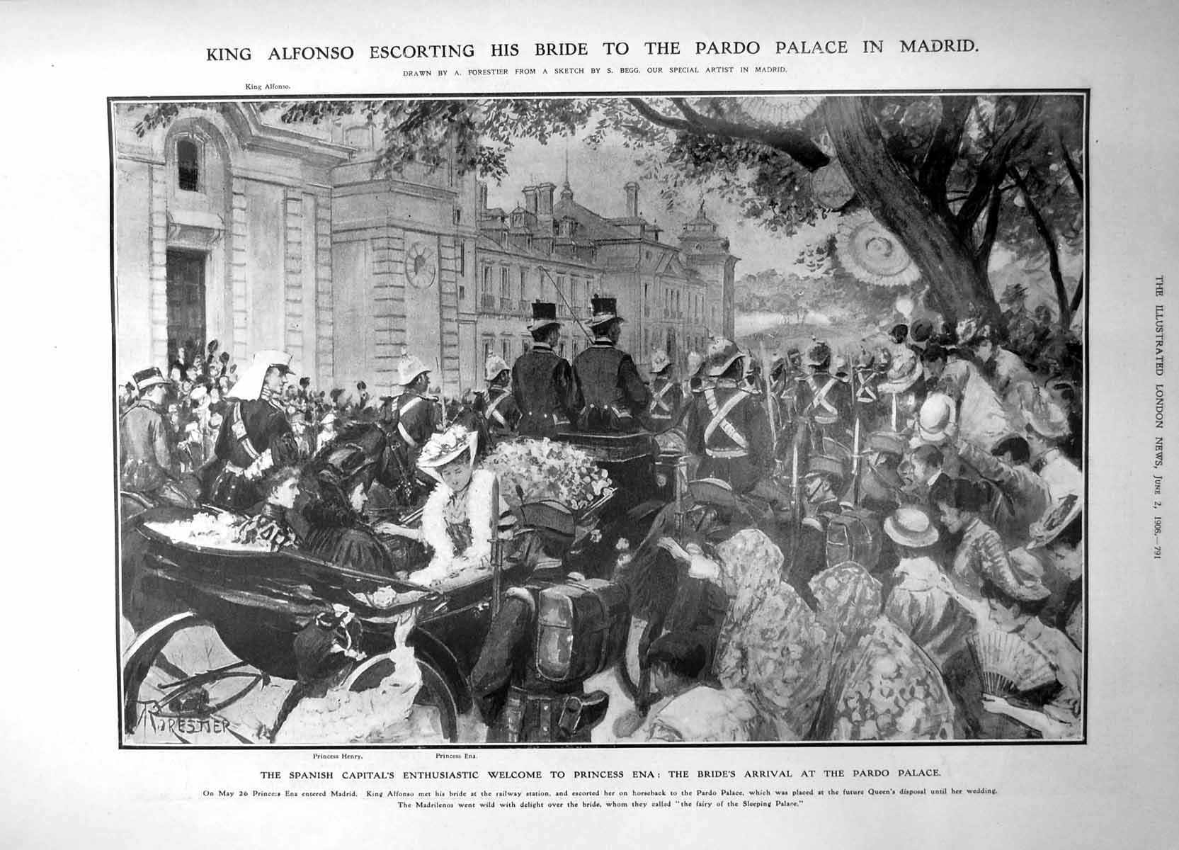 Old King Alfonso Escorting Bride Pardo Palace Madrid Greeting People1906 20th