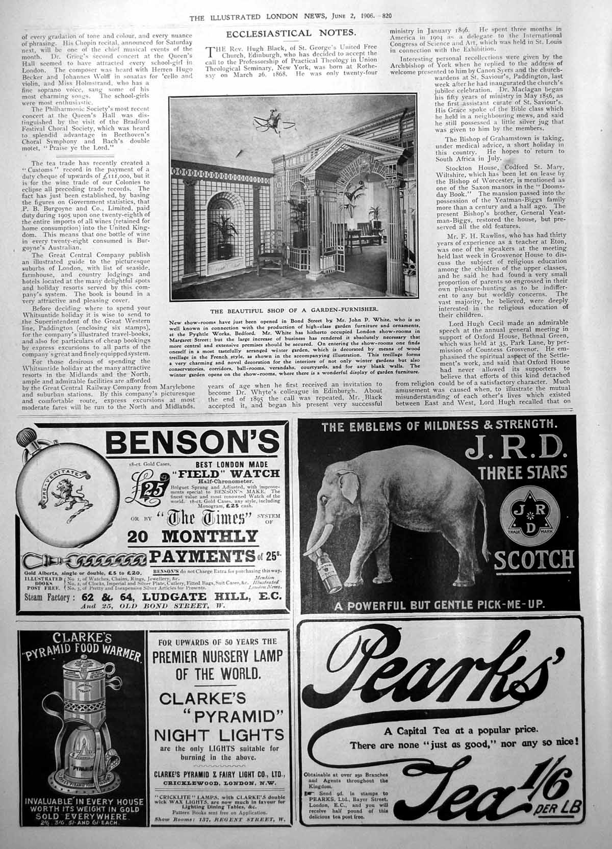 Old Shop Opened Bond Street John White Garden Furniture Ornaments1906 20th