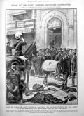 Antique Old Print Victims Bomb Party Duke Ahumada Marquess Tolosa Bugler 1906