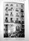 Old Print House Bomb Thrown King Queen Spain Coach Royal Crown Palace1906 20th