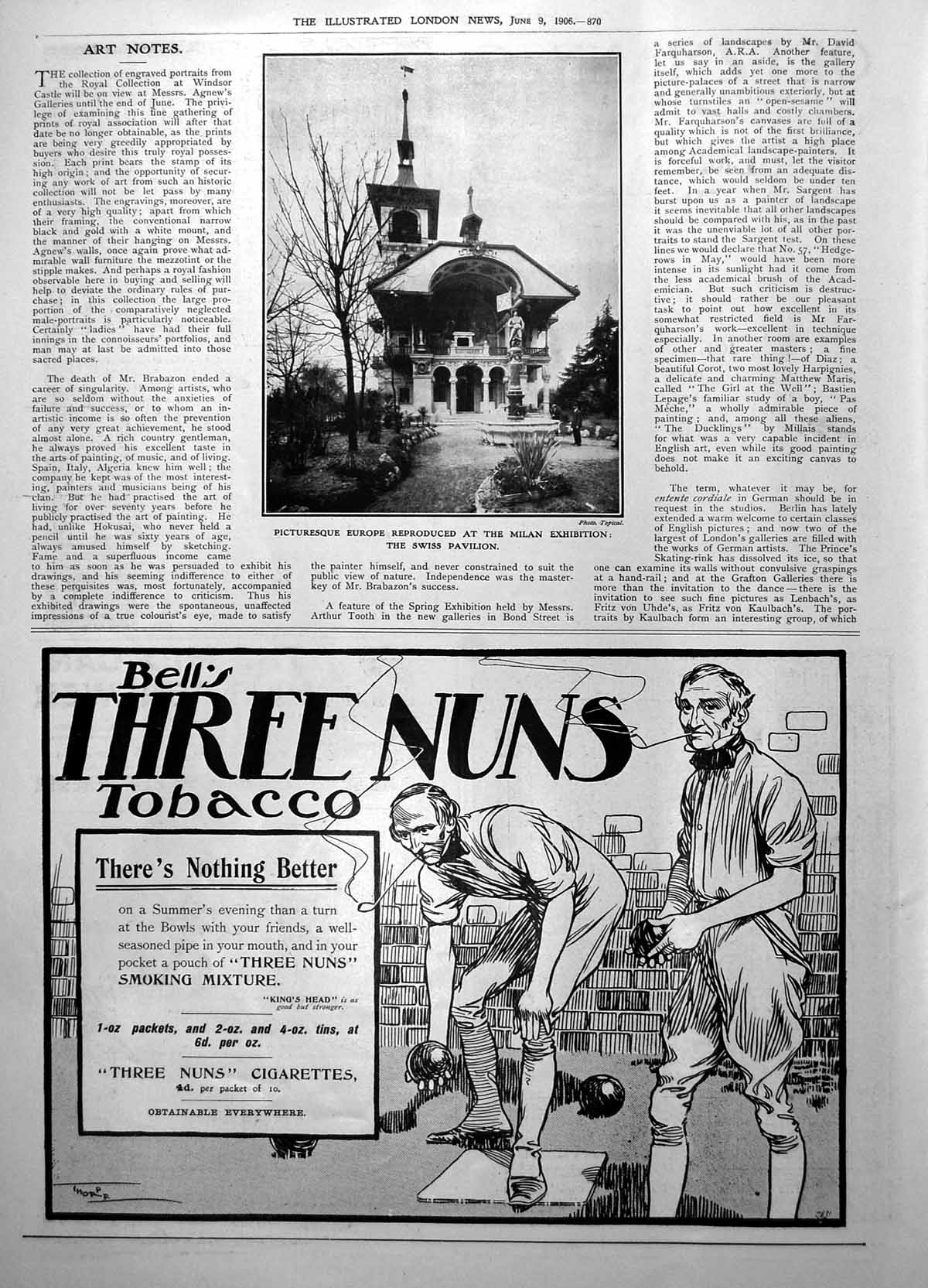 Old Picturesque Europe Reproduced Milan Exhibition Swiss Pavilion 1906 20th
