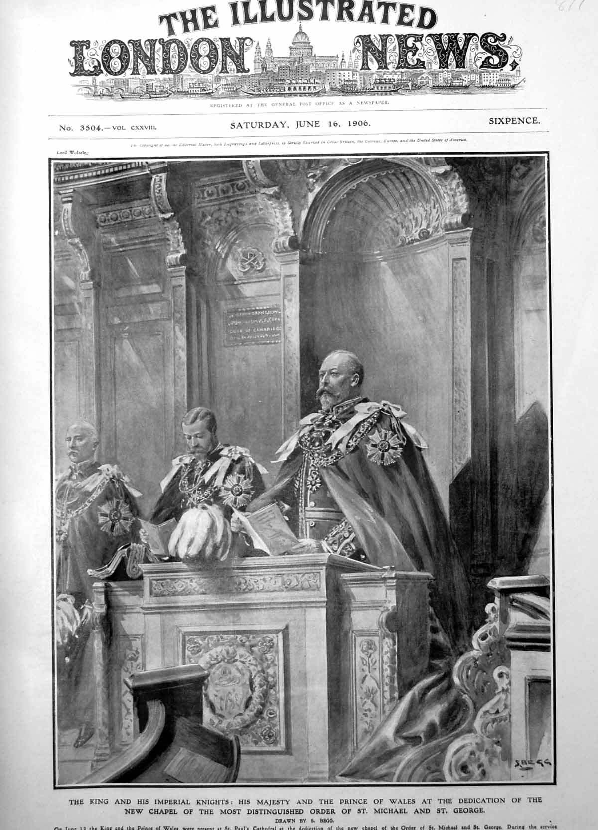 Old King Prince Wales St Pauls Cathedral Chapel Order St Michael Geo1906 20th