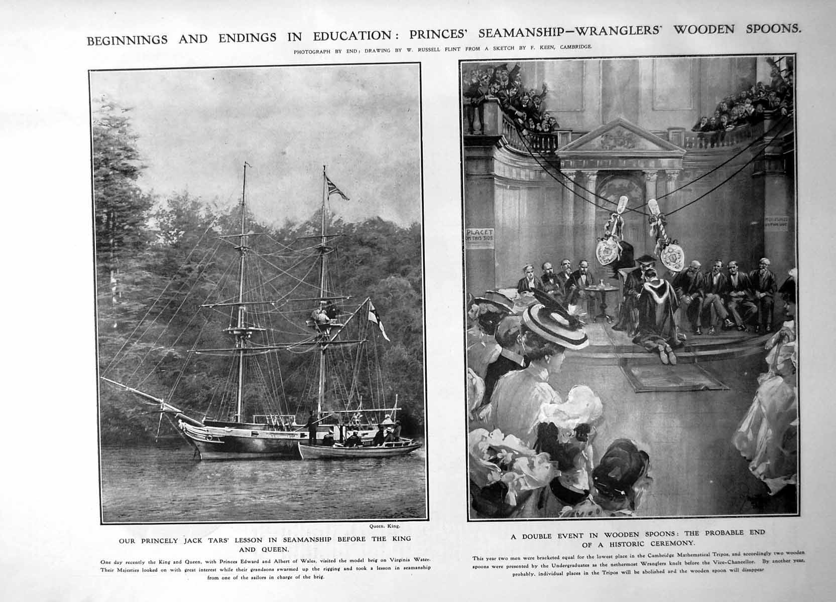 Old Print Princes Seamanship Wranglers Wooden Spoons Poplar Workhouse1906 20th