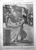 Antique Print Il Diabolo Game Revived Marriage Convenience Men Rifles 1906 20th