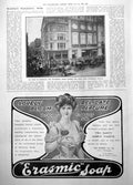 Antique Old Print Rush Warings Scene Outside Great New Furnishing Palace 1906
