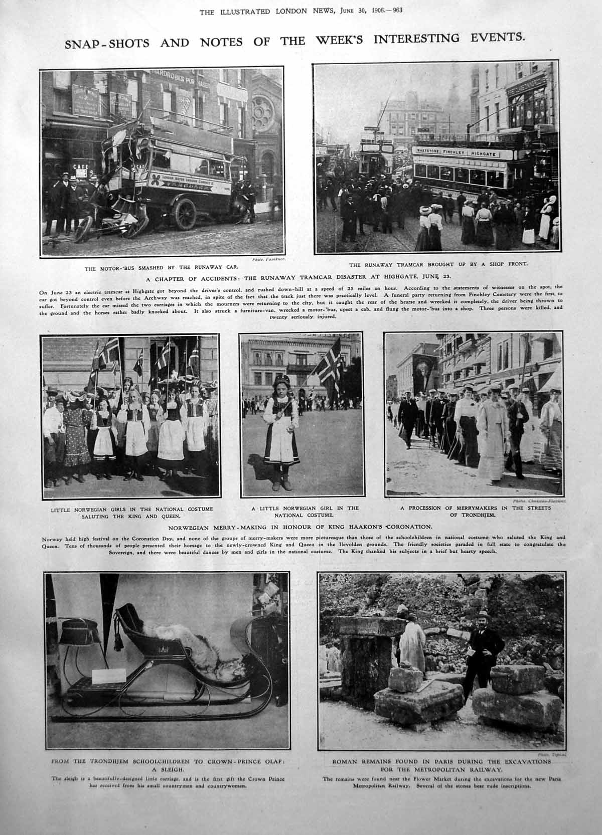 Antique Old Print Celebrating Coronation Norway Agricultural Show Derby 1906