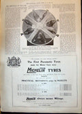 Old Print 1908 Aeroplane Motor Forcat Engine Michelin Tyres Barking Essex 20th