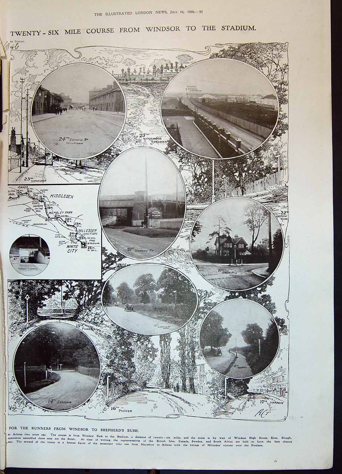 Old 1908 Shepherds Bush Motor Car Race Windsor Mccarthy Davies Duncan 20th