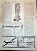 Old 1908 Ladies Fashion Muslin Dress Goodwood Swan Pen Bensons Watch 20th