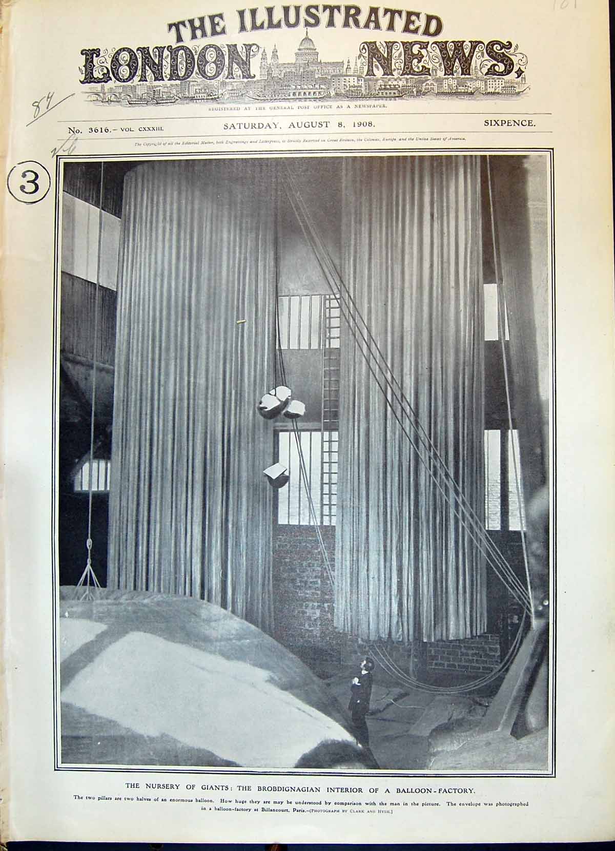 Old 1908 Nursery Giants Brobdignagian Interior Balloon Factory Billan 20th