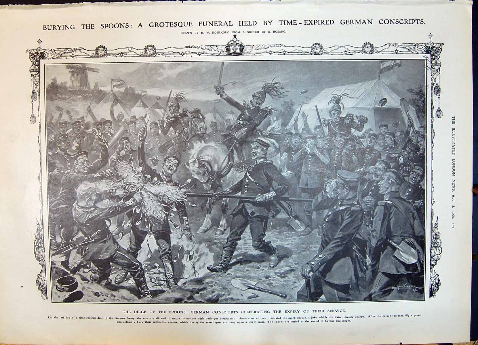 Old 1908 Funeral Expired German Conscripts Dirge Spoons Plague Well E 20th
