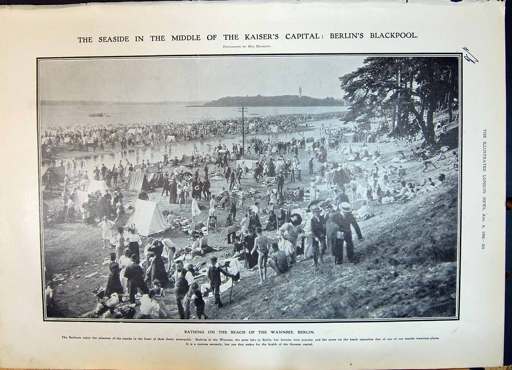 Old 1908 Bathing Beach Wannsee Berlin Germany Bird Japan Ovambo Hut O 20th