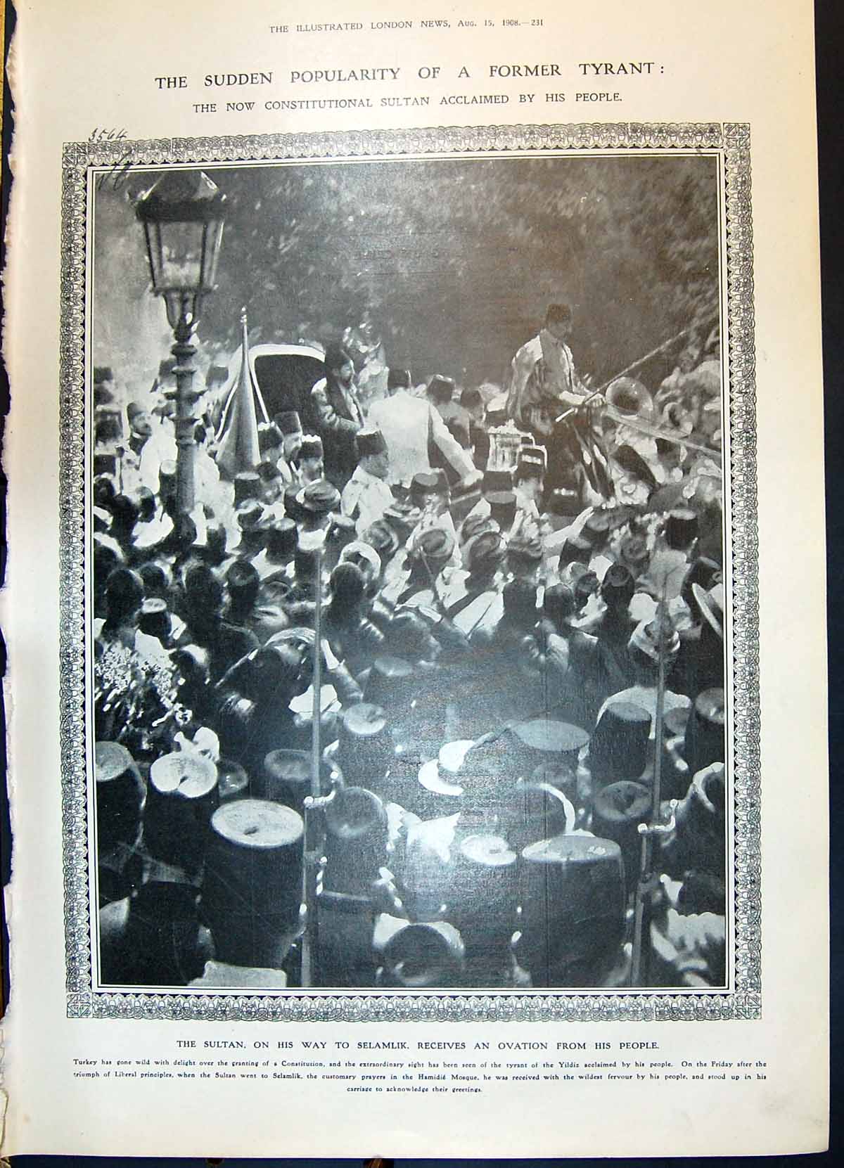 Old 1908 Sultan Turkey Selamlik Lang George Grenfell Piano Kongo-Kwan 20th