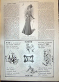 Antique Old Print 1908 Ladies Fashion Autumn Tailor-Made Gown Vim Cleaning 20th