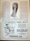Old Print 1908 Ladies Fashion Directoire Gown Cloth Vinolia Powder Cream 20th