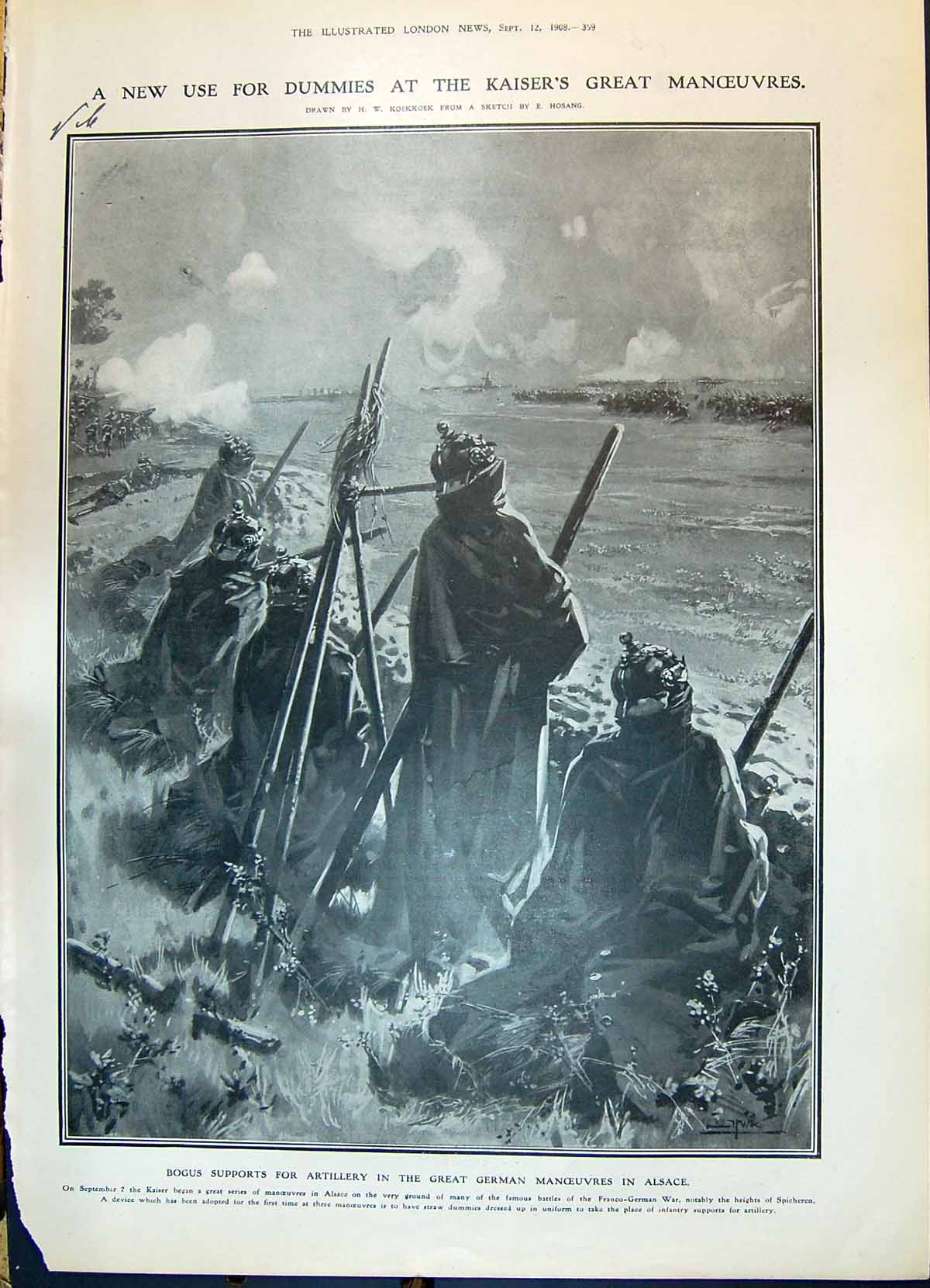 Old 1908 Artillery German Manoeuvres Alsace War Ship Rathmore Nazzarr 20th