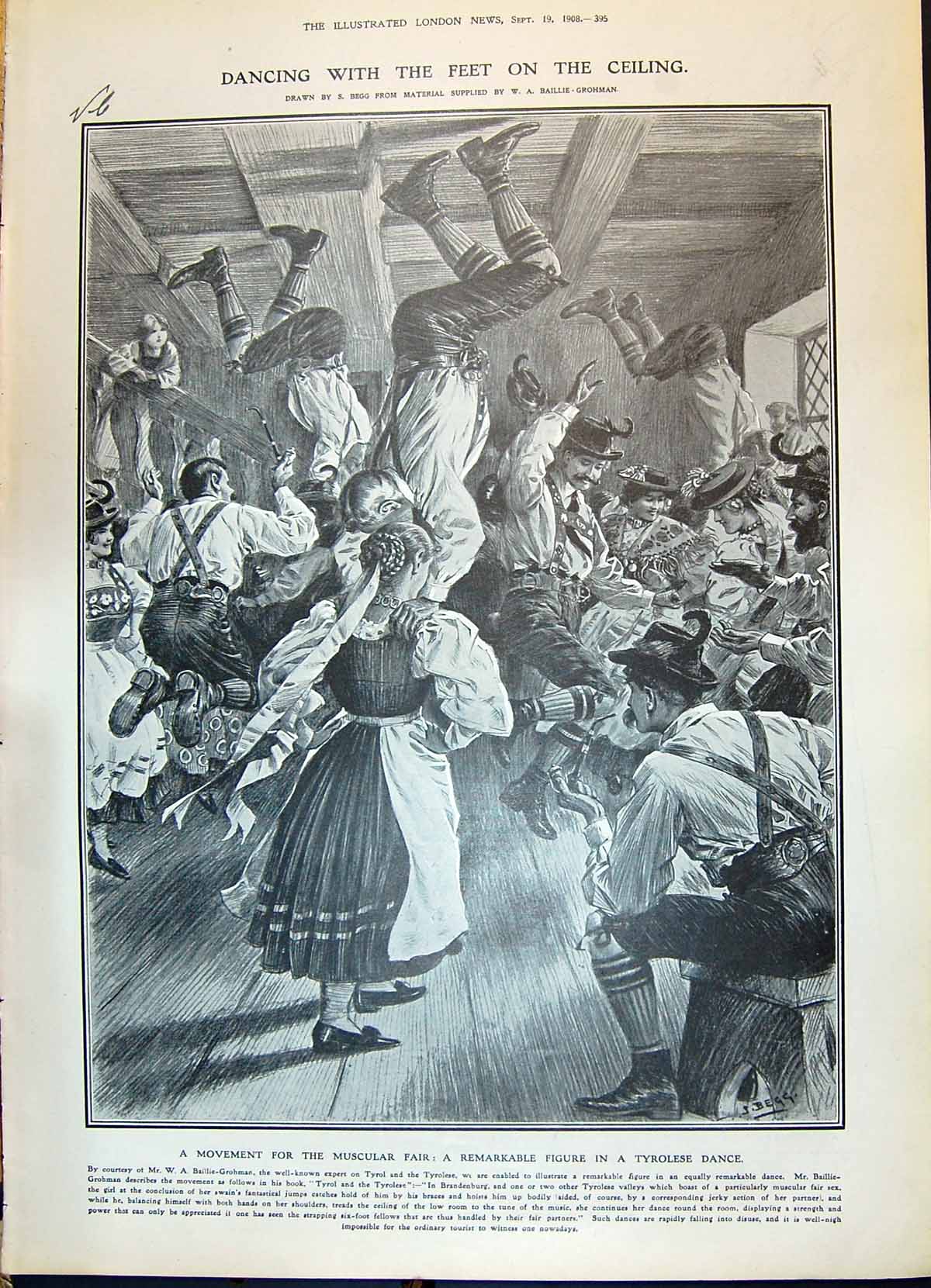 Old 1908 Tyrolese Dance Baillie-Grohman Ship Minas Geraes Alberti Lor 20th