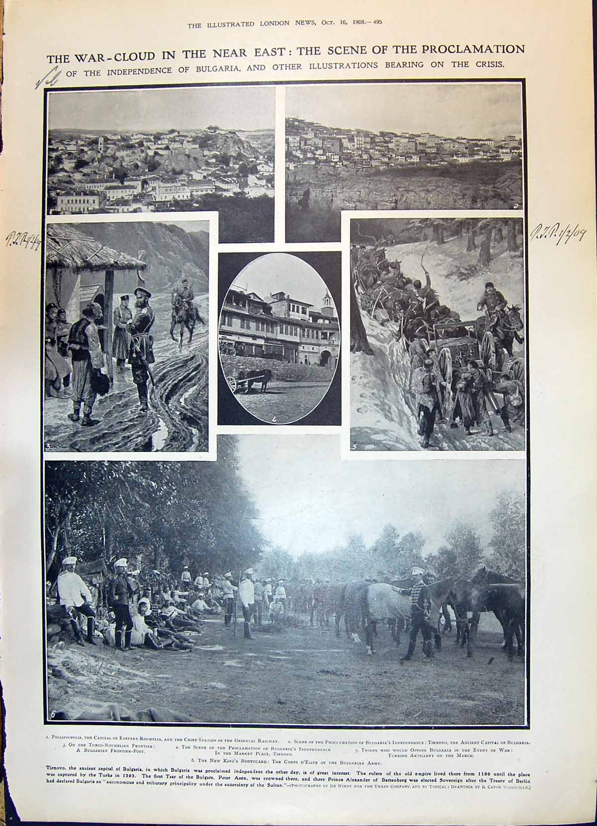 Old 1908 Bulgaria Philippopolis Roumelia Corps D'Elite Army Stewart G 20th