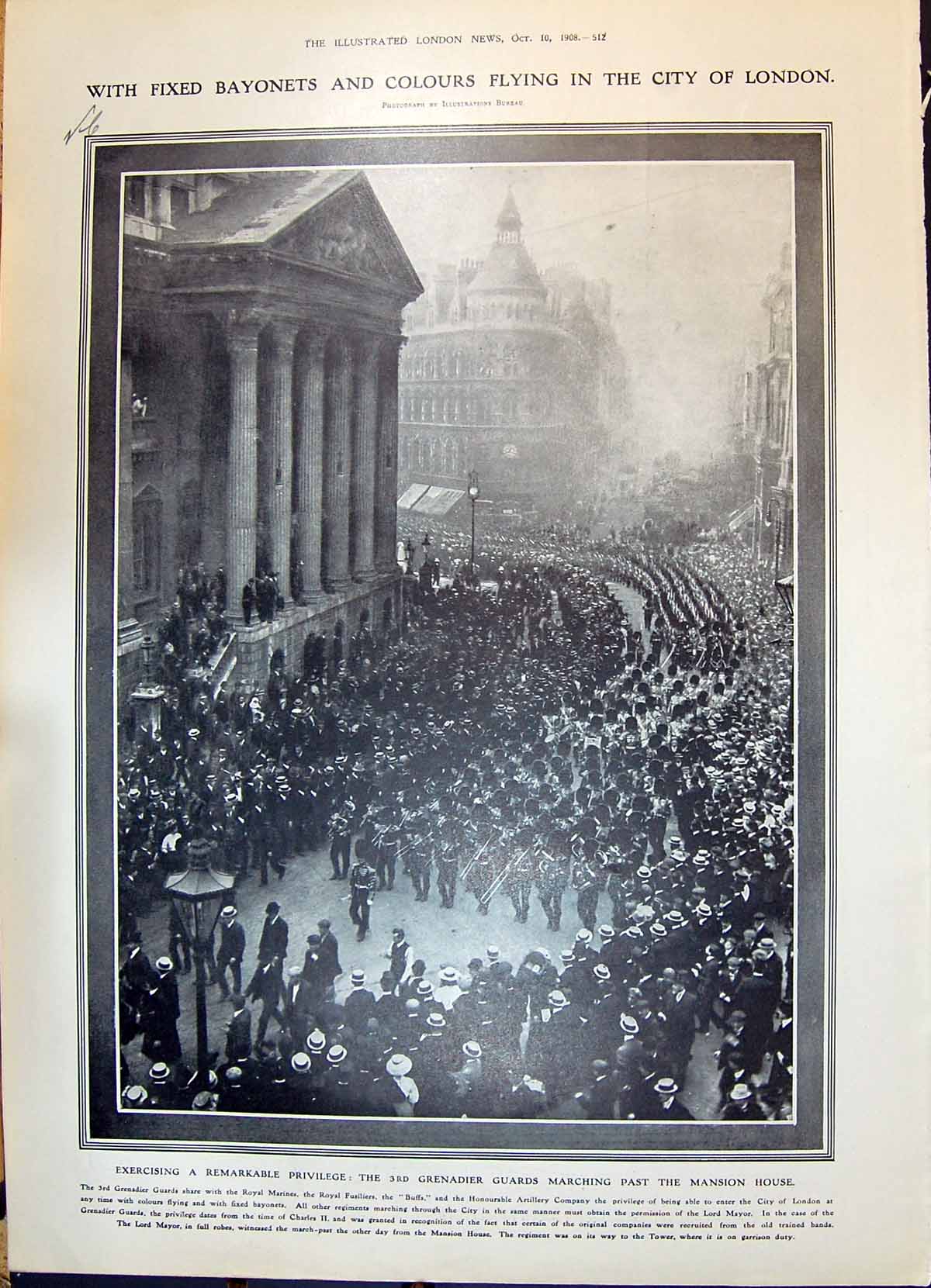 Old 1908 Grenadier Guards Mansion House London Heidelberg Castle Fire 20th