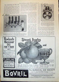 Old Print 1908 Daimler Silent Knight Engine Birds Custard Bovril Rowlands 20th