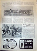 Old Print 1908 Venice Campanile Ellimans Embrocation Chivers Guyot Braces 20th