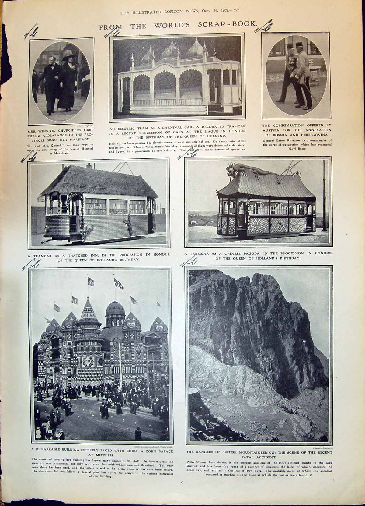 Old 1908 Churchill Electric Tram Chinese Pagoda Pillar Mount Palace R 20th