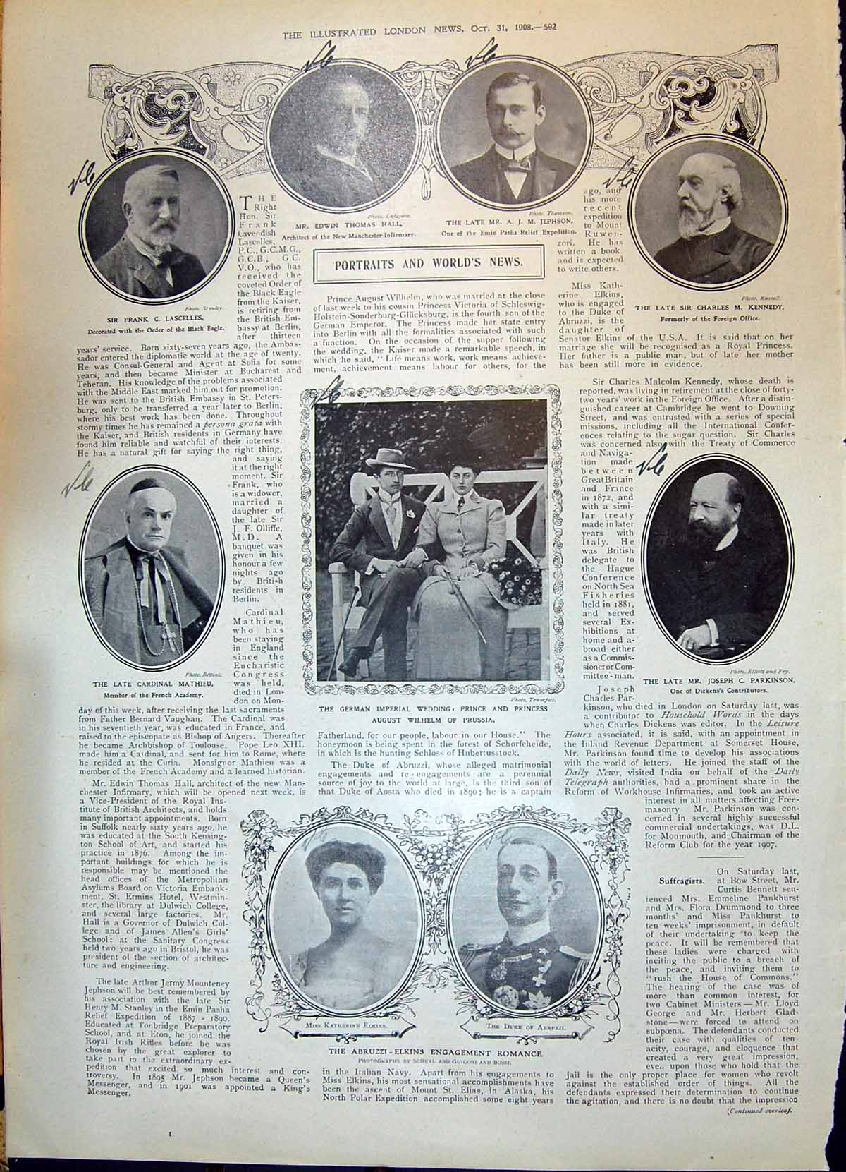 Old 1908 Prince Wilhelm Prussia Elkins Abruzzi Lascelles Pathieu Park 20th