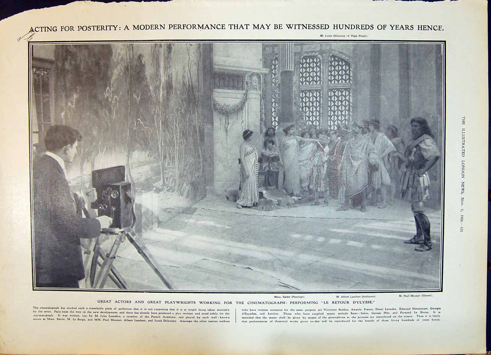 Old 1908 Cinematograph Bertet Penelope Lambert Mounet Delaunay Caird 20th