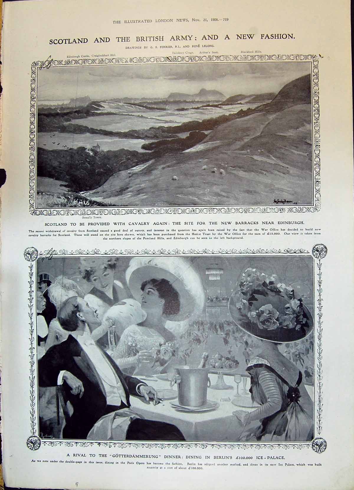 Old 1908 Bonally Tower Edinburgh Castle Berlin Ice-Palace Soen Bung V 20th