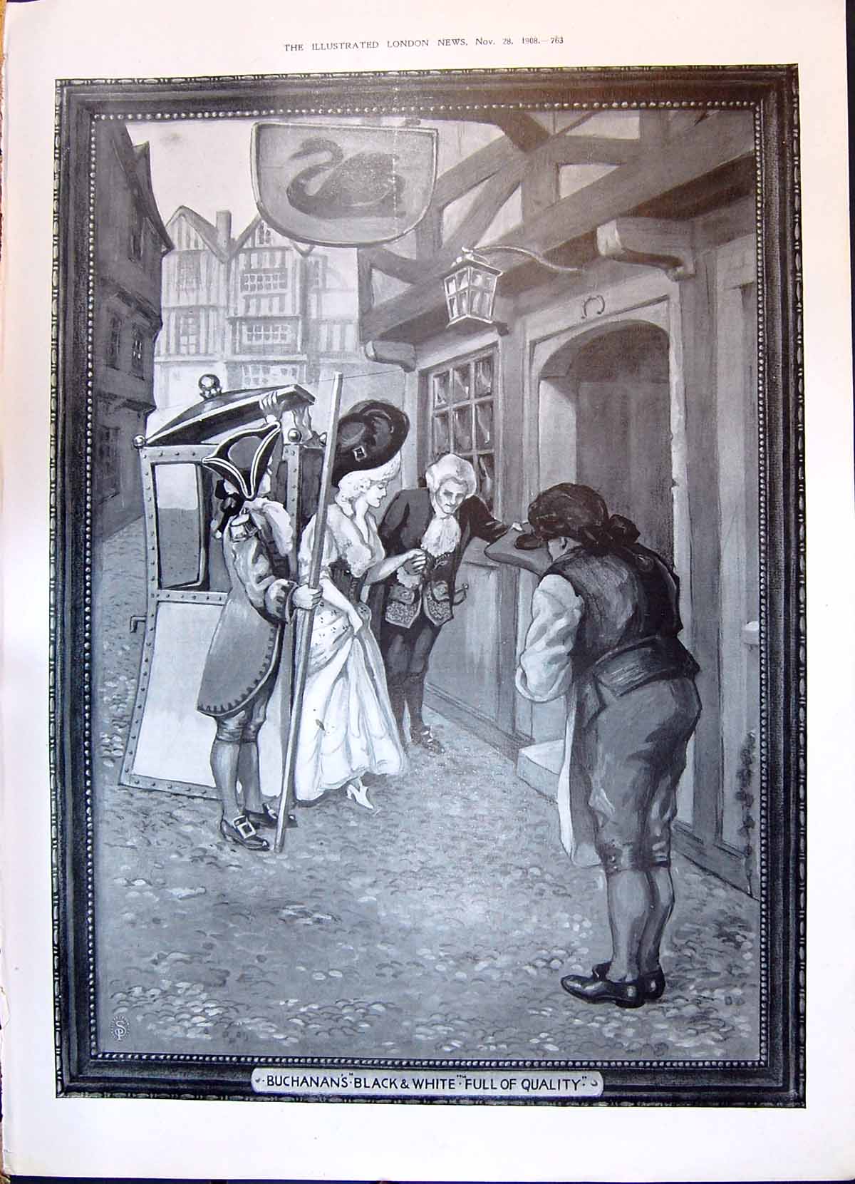 Old 1908 Buchanans Scotch Whisky Street Scene Christmas Presents Plas 20th