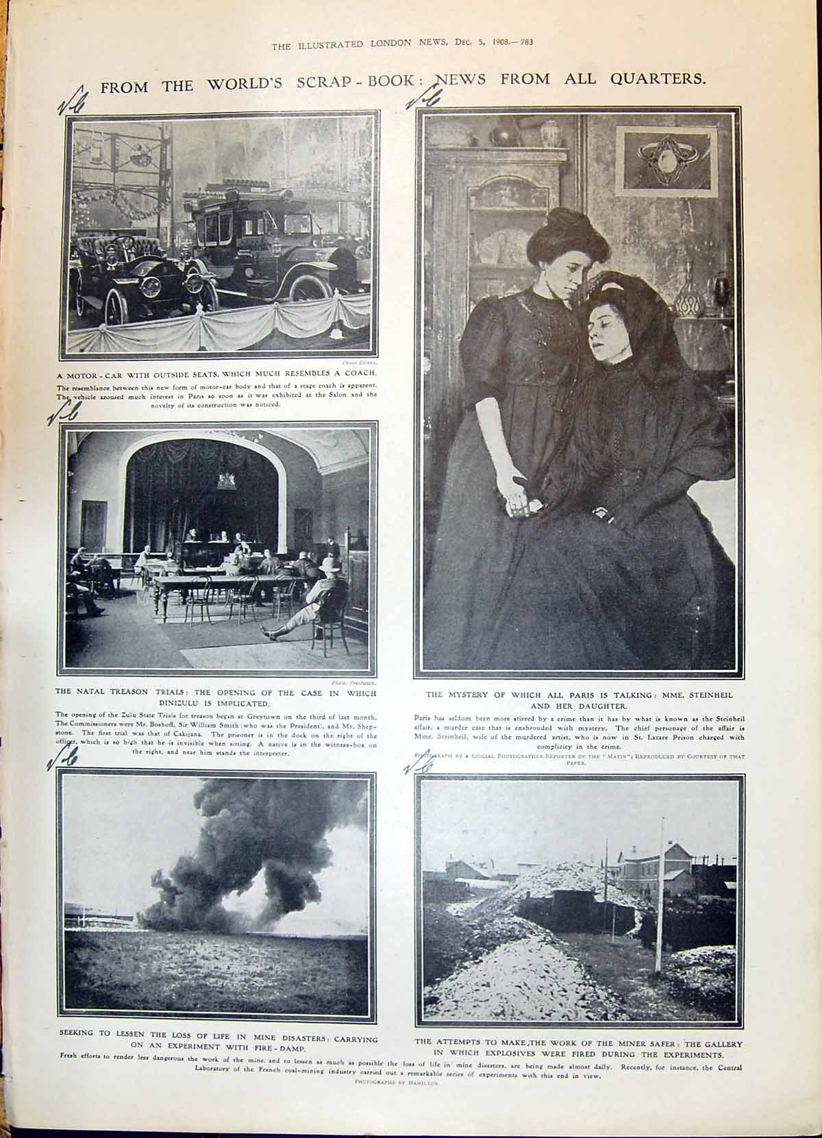 Old 1908 Mme. Steinheil Motor Car Dinizulu Miner India Lady Eilliot M 20th