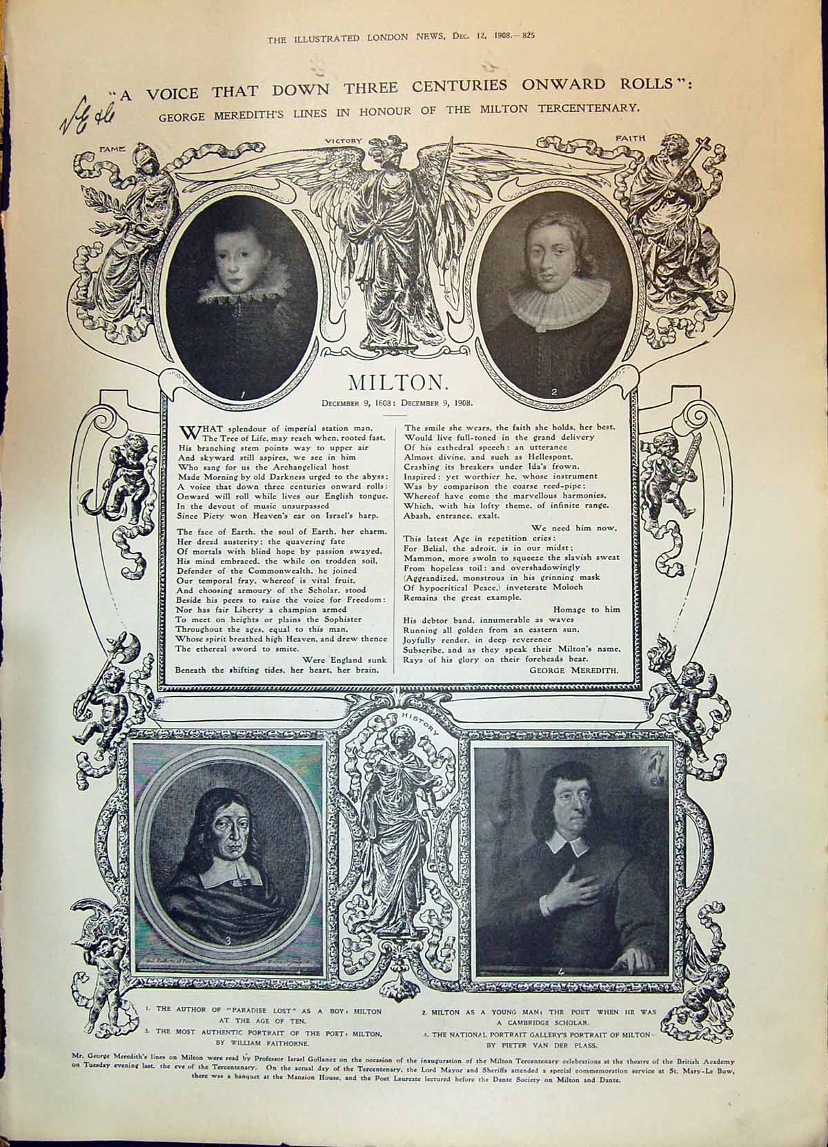 Old 1908 Milton Meredith Elgar Gosse Dobson Hunte Amherst Ross Gros D 20th