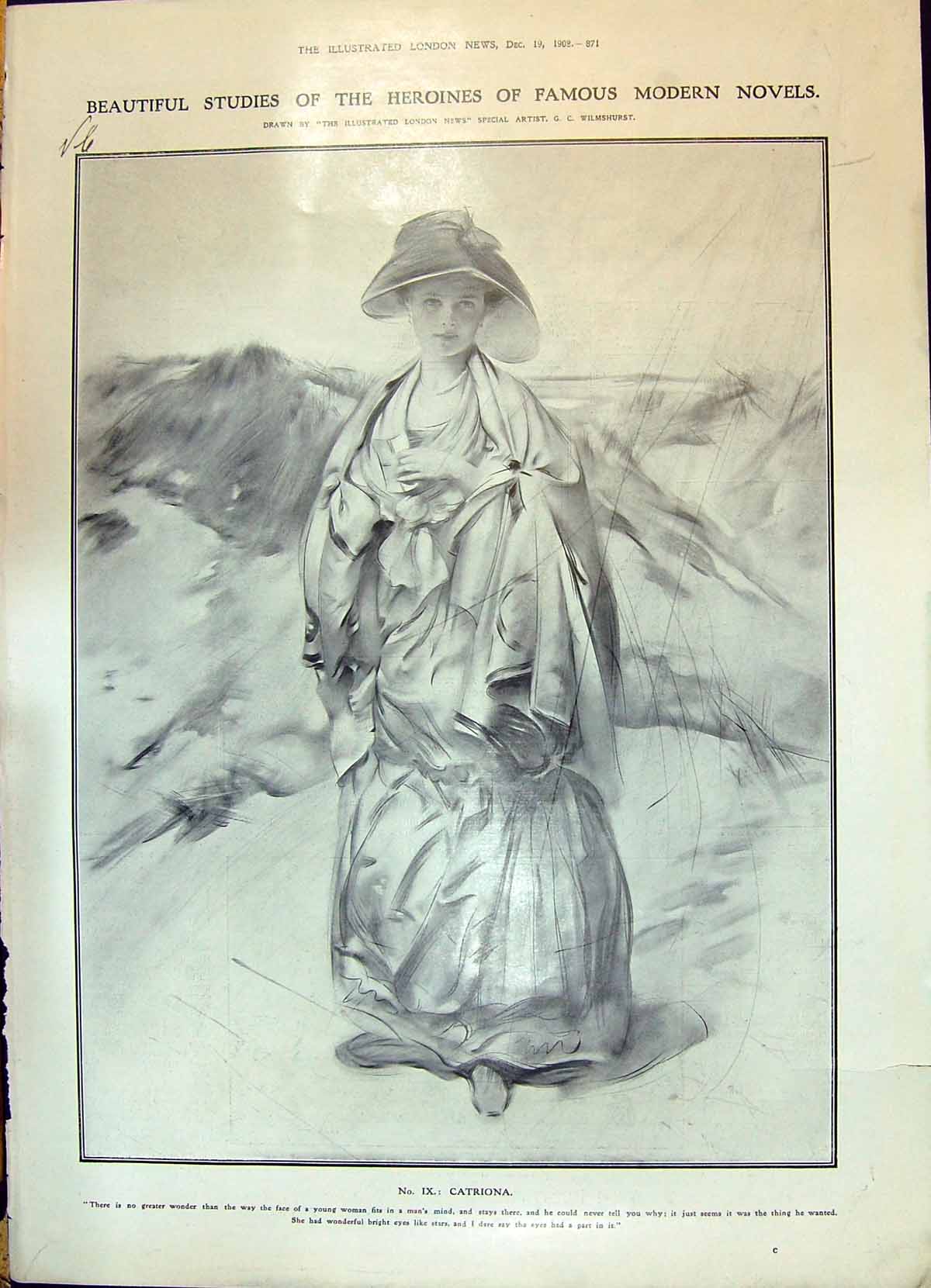 Old 1908 Catriona Heroine Dorgere Theatre Coyne Hauptmann Grossmith C 20th