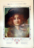Antique Print 1908 Queen Rose Rosebud Garden Girls Children Christmas Party